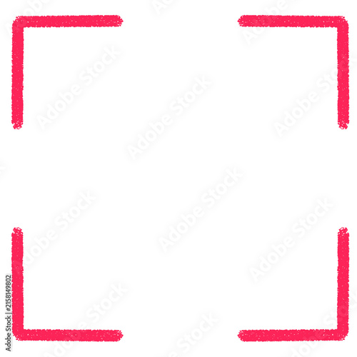 Doodle frame, hand drawn focus box with crayon