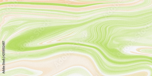 Abstract green and peach marble texture with liquid swirl pattern for creative artistic design background illustration