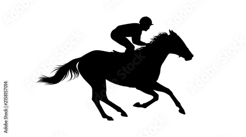 Bild auf Leinwand Horse and rider silhouette against a white background depicts equestrian sport
