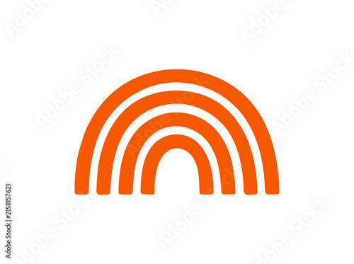 Mid Autumn Festival Orange Rainbow Vector Icon Minimalist Traditional Chinese Style Illustration