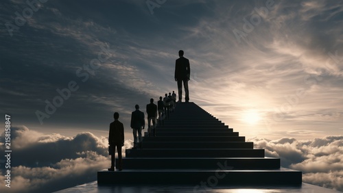 Powerful Career Transformation Concept Representing Discipline, Innovation, Networking and Long Term Leadership Growth