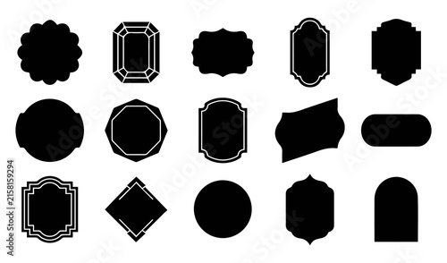 Vintage Decorative Label Frames Set Vector. Ornamental Badge Borders Collection