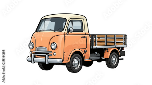 A charming vintage pickup truck illustration.