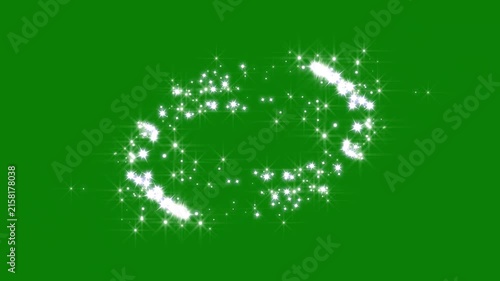 Glitter sparkle star twinkle animation motion graphics on green screen background, glowing stars with blinking shine rays sparkle transition effect, fantasy light motion background, 4k seamless loop