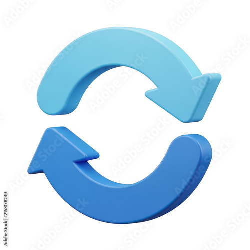 Obraz na płótnie A sleek circular icon featuring two opposing curved arrows forming a continuous loop