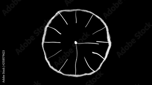 Hand Drawn Chalk Wall Clock Timing Animation