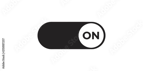 Foto Black toggle switch shows on position for user interface control.