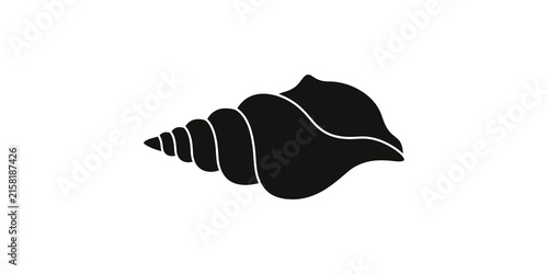 Obraz na plátně Conch sea shell silhouette graphic element for summer design projects