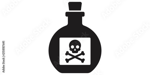 Canvastavla Skull and crossbones on poison bottle symbol illustration.