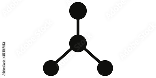 Canvastavla Molecular structure icon with black circles for scientific experiment use