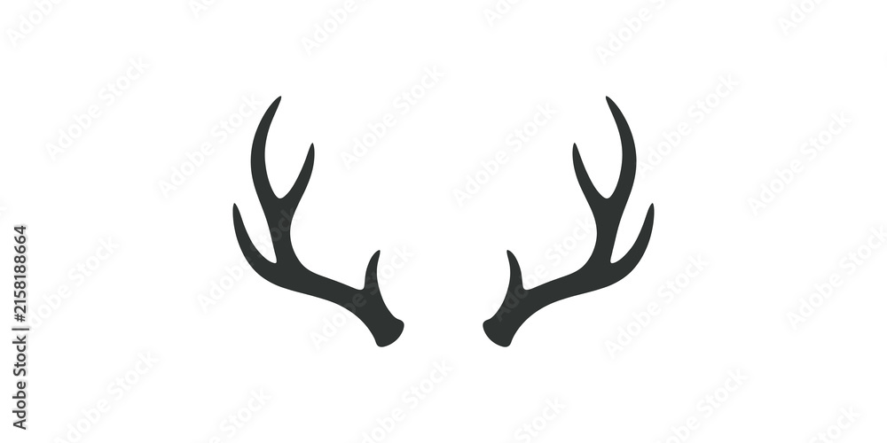 Naklejka premium Deer antlers silhouette graphic for hunting and nature theme design.
