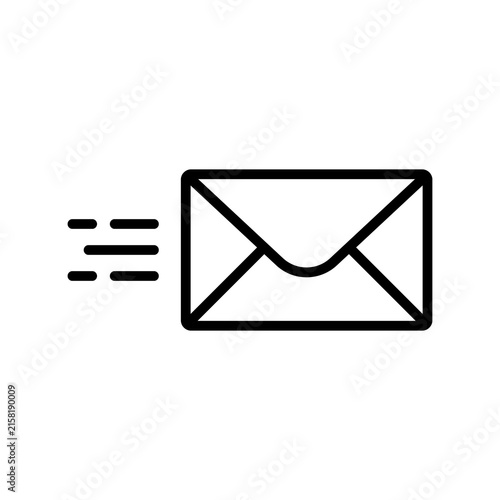 Envelope Mail Icon With Incoming Message E-mail icon, Message send icon Lines Isolated On White Background