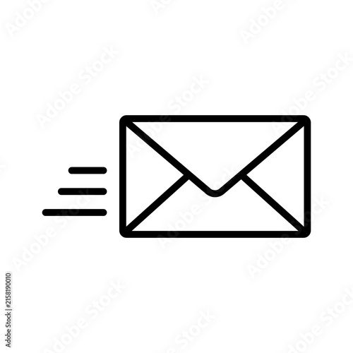 Envelope Mail Icon With Incoming Message E-mail icon, Message send icon Lines Isolated On White Background