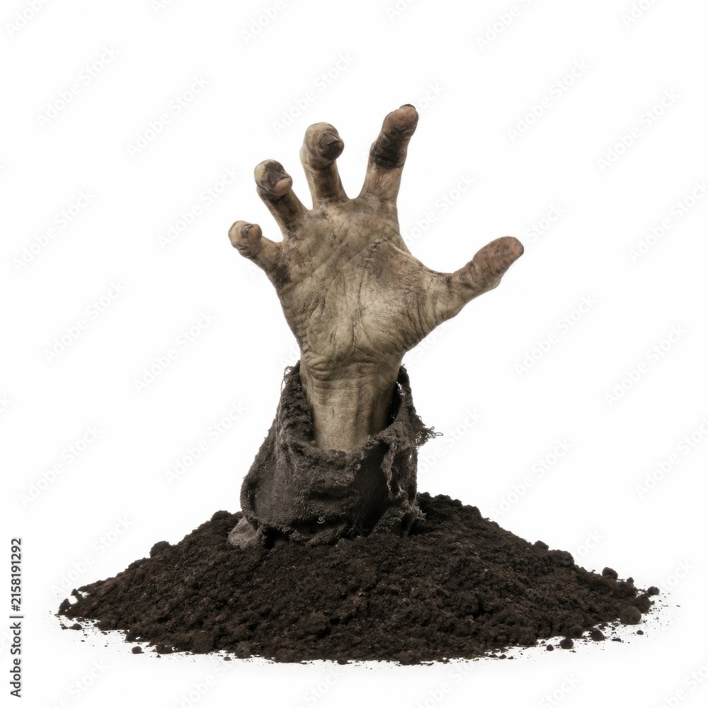 Fototapeta premium Hand Emerging From Ground Horror Concept