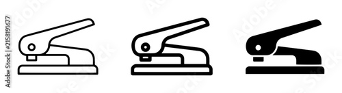 Foto 3 Hole Puncher linear icon set, UI and web interface design