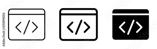 Quadro su tela Code Icons Set, Programming Symbols, Web Development Snippets, Digital Technolog