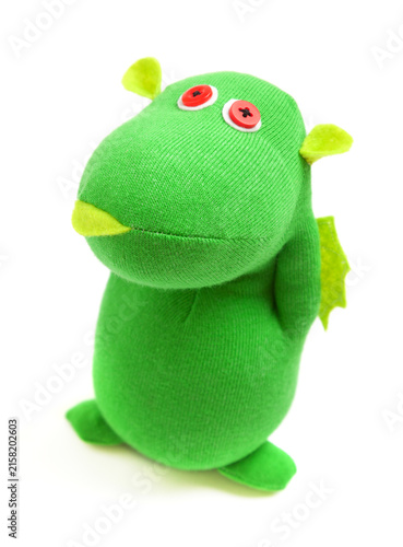 Hippo sock toy isolated on white background