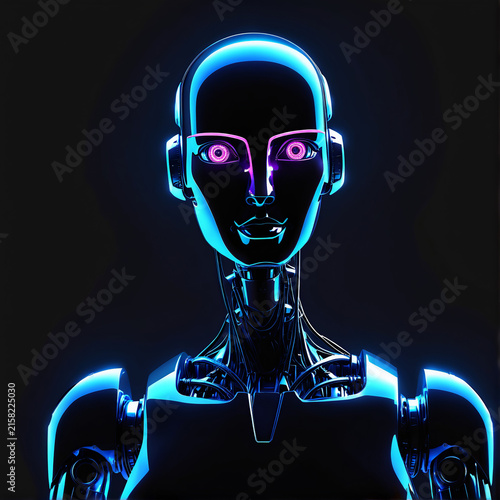 Robot with neon lights