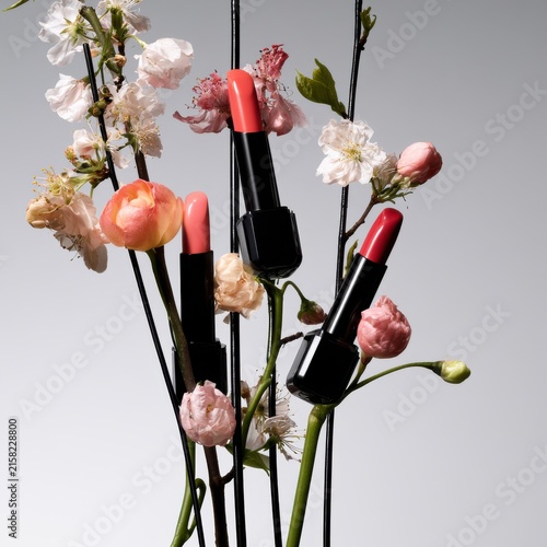 Vibrant Lipstick Blooms Beauty