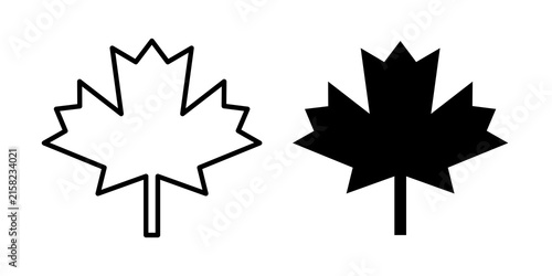 Maple leaf icon thin line pictograms series. EPS10