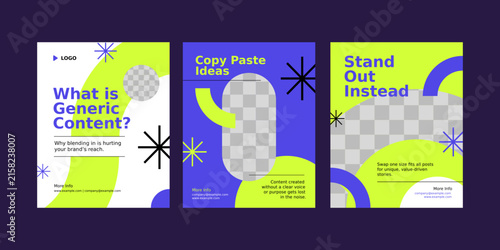 Flat Geometric Social Media Carousel Post Template Set