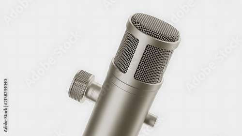 Professional silver condenser microphone for recording audio