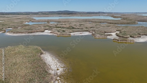  Velence Lake drying wetland landscape from above