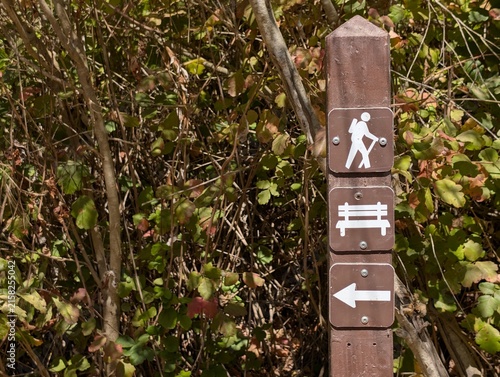 Hiking trail direction sign