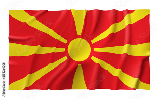 Obraz na plátně Waving North Macedonia Flag