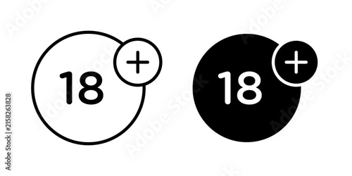 18 Plus icon simple logos pack