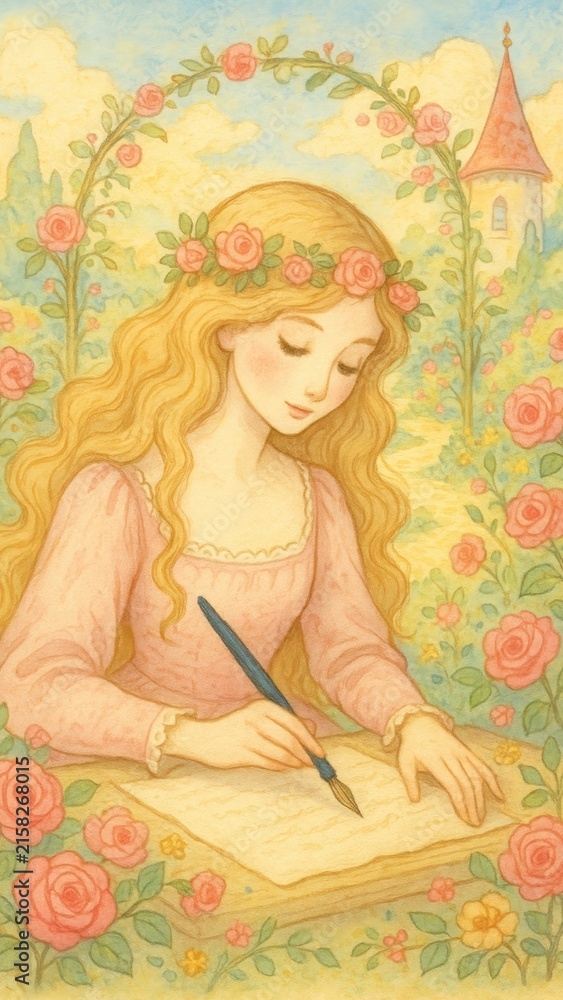 Fototapeta premium Whimsical fairytale garden mobile wallpaper