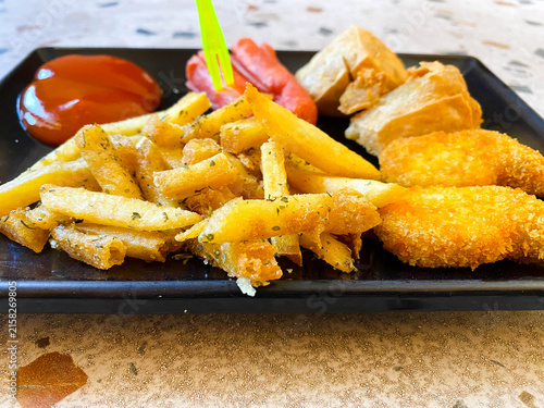 Mix Platter, one plate with various snacks