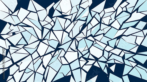 Minimalist flat vector graphic pattern of cracked ice surface