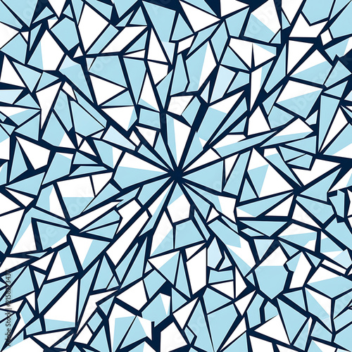 Minimalist flat vector graphic pattern of cracked ice surface