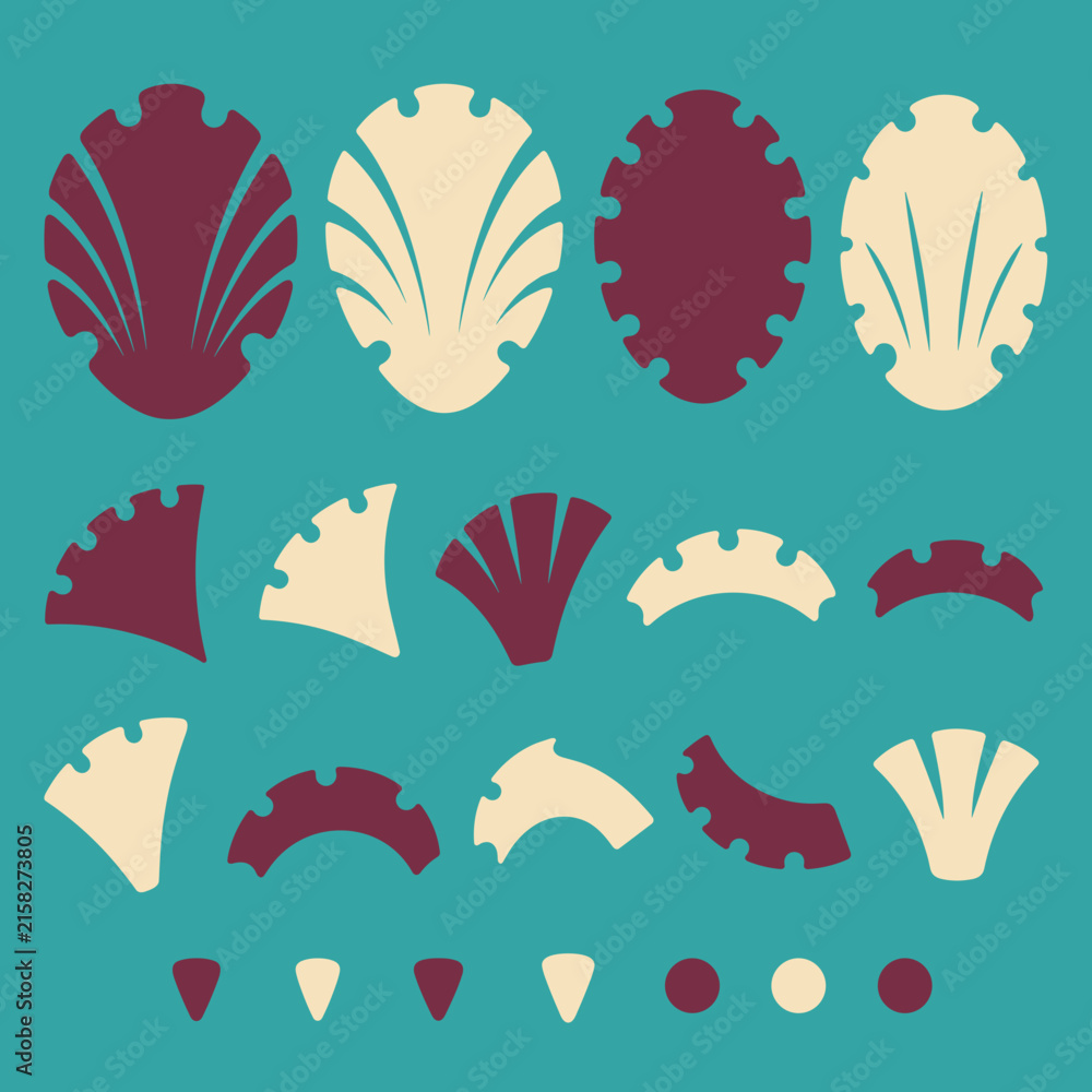 Fototapeta premium Organic speckled pebble shape icon set