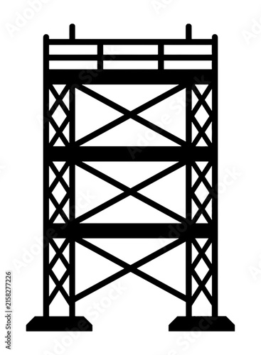 Black construction scaffolding icon