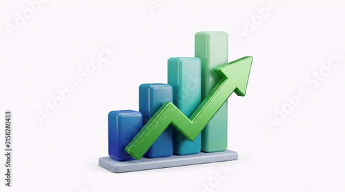 business graph on white background