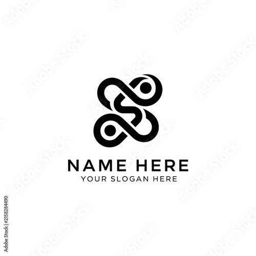 Abstract S Logo, Infinity Symbol, Loop, Modern Design, Isolated