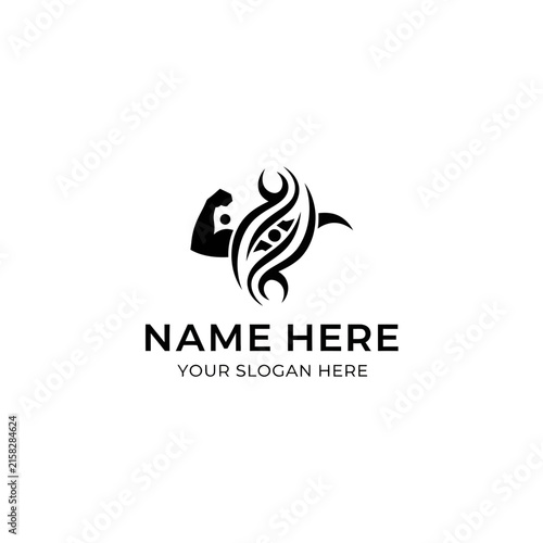 Tattoo Style Muscle Arm and Abstract Eye Logo Design