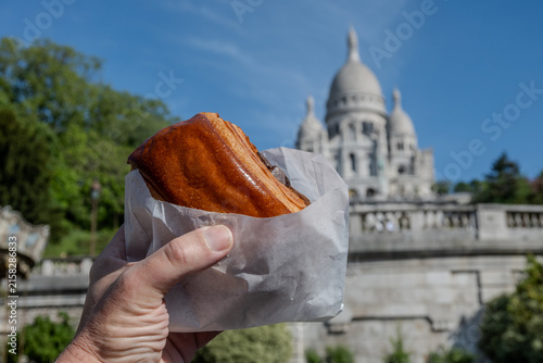 Canvastavla French pastry roll pain au chocolat for traditional breakfast, fresh baked in ar