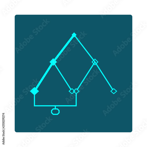 Cuadro en lienzo Bayes' Theorem icon: branching probability tree with a bold highlighted path mer