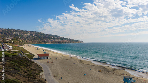 Aerial View of Coastal Bluffs and Pacific Ocean in Rancho Palos Verdes, California