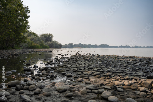 Smooth River Rocks and Stones Along Columbia River Shoreline in Richland, Washington