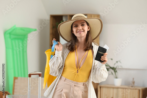 Smiling young woman in a st...