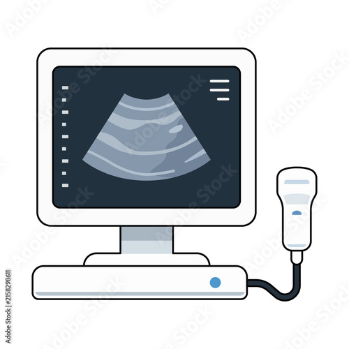 Ultrasound Medical Diagnostic Imaging Equipment Illustration