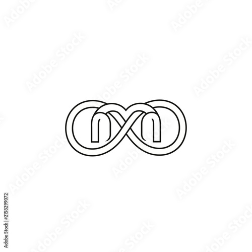 Bild auf Leinwand Interlocking Infinity Loop Symbol