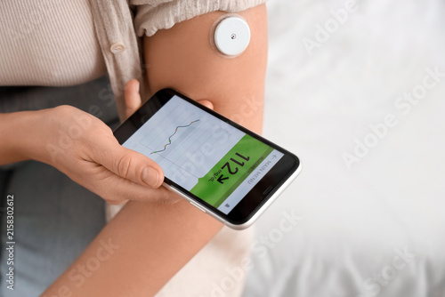 Diabetic woman with glucose...