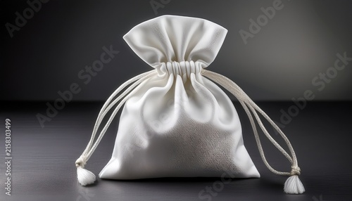 small white satin drawstring bag for jewelry and luxury gifts