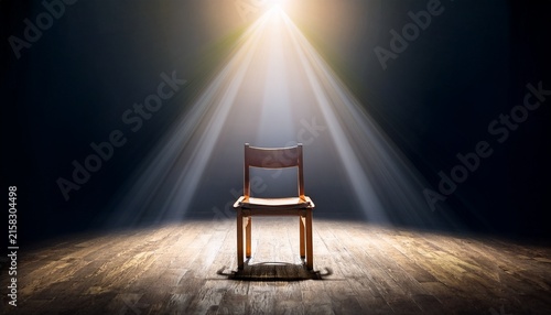 spotlight on empty chair on stage opportunity concept made by ai generative