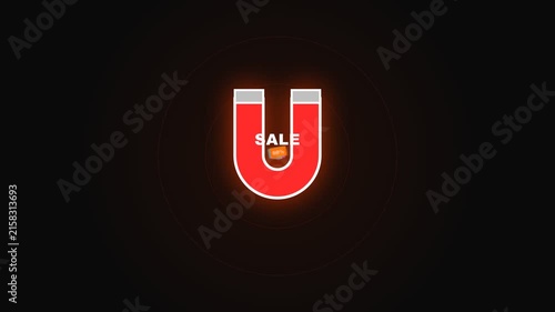 Discount Magnet Attraction Animation for Black Friday Sale Promotion